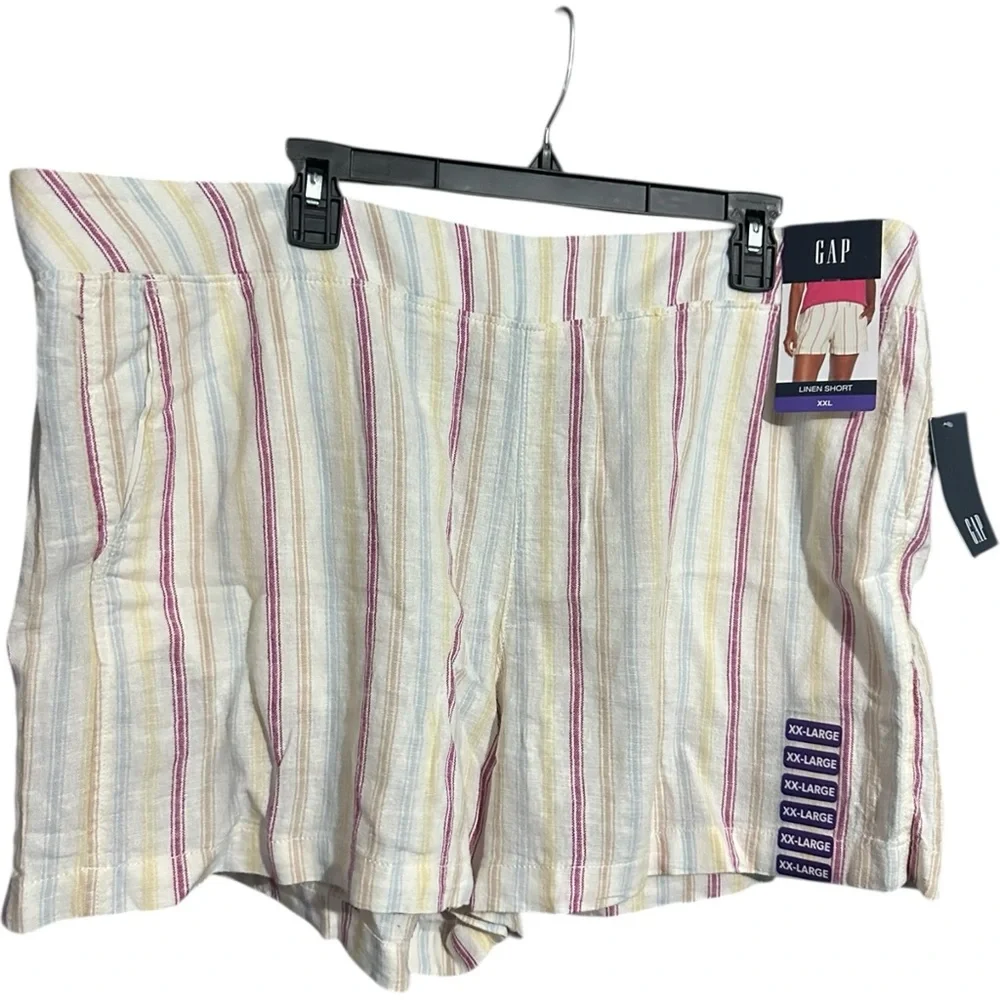 Gap Linen Shorts Dotted Sun Stripe Multicolor NWT Size XXL